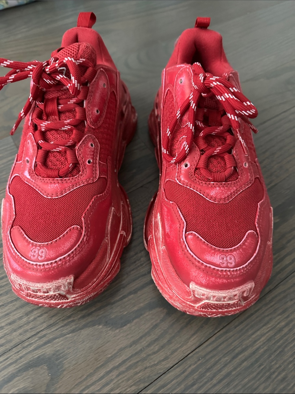 Balenciaga Triples Red Chunky Sneakers - Authentic